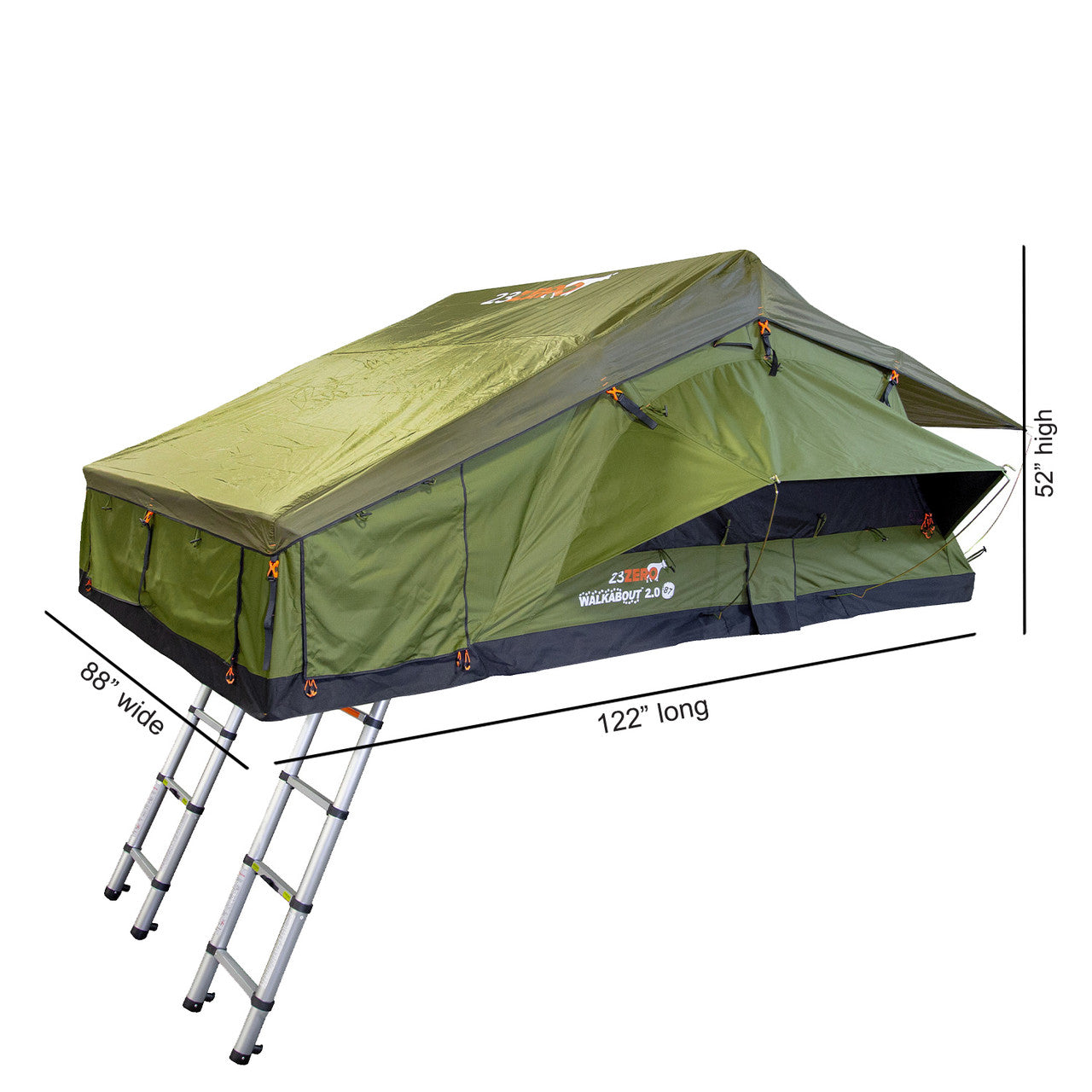 23ZERO Walkabout 87 2.0 Rooftop Tent for Pickup Trucks, SUVs & Crossovers -Now with Heater/Cooler Port for Easy Temperature Control