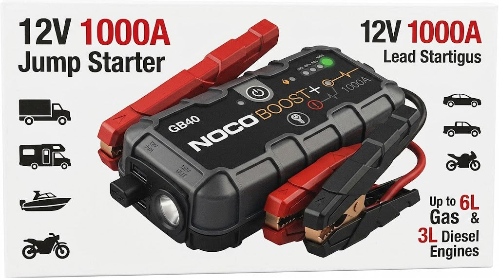 NOCO Portable Lithium Jump Starter for Cars, Trucks, RVs, Boats & More up to 6L Gas or 3L Diesel Engines - 12V 1000A