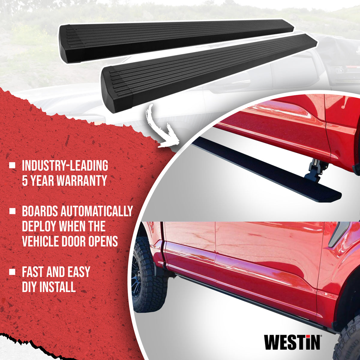 Westin Pro-E Power Running Boards Textured Black – Fits 2015-26 Colorado/Canyon Crew Cab & More