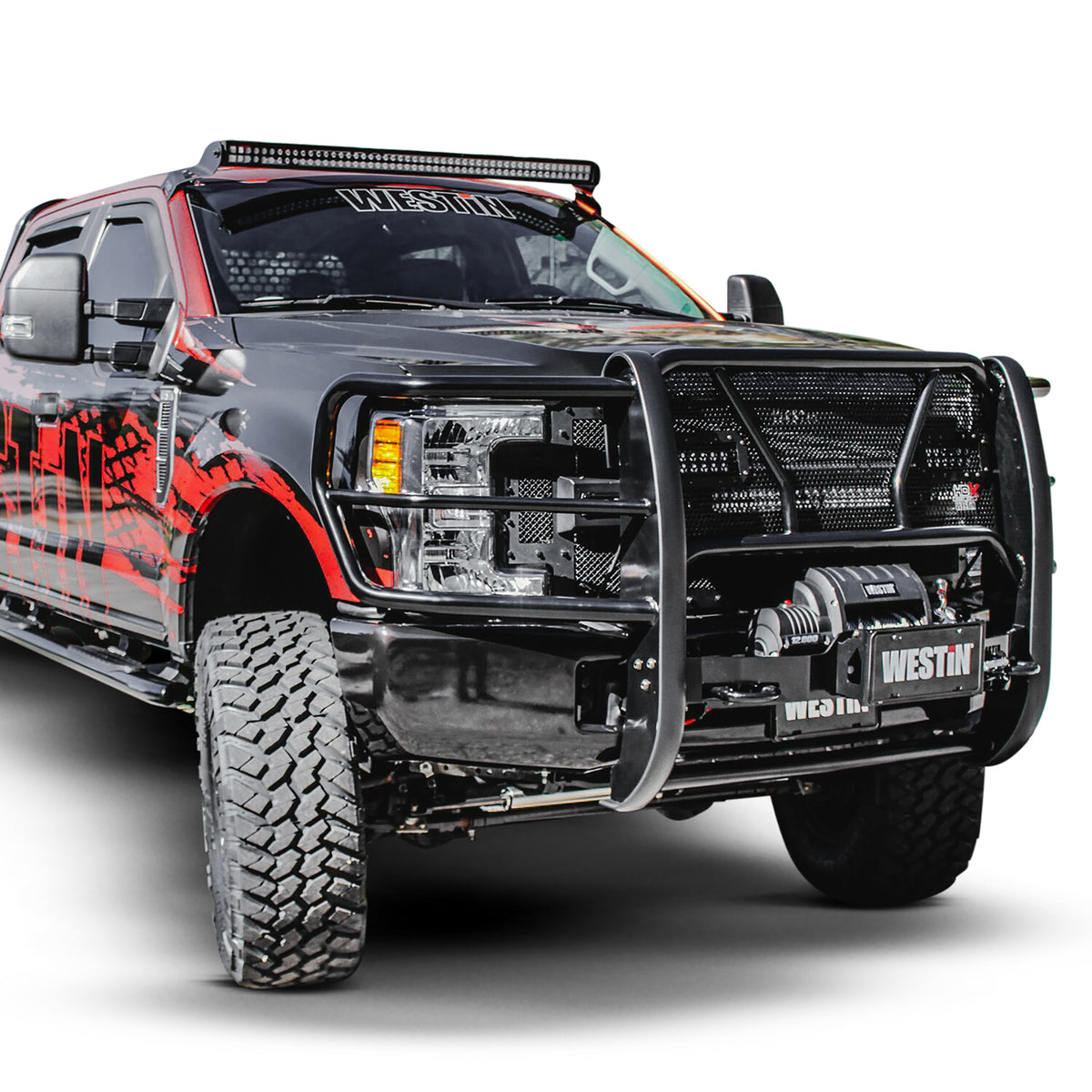 Westin HDX Winch Mount Grille Guard Black – Fits 2017-19 F-250/F-350 Super Duty