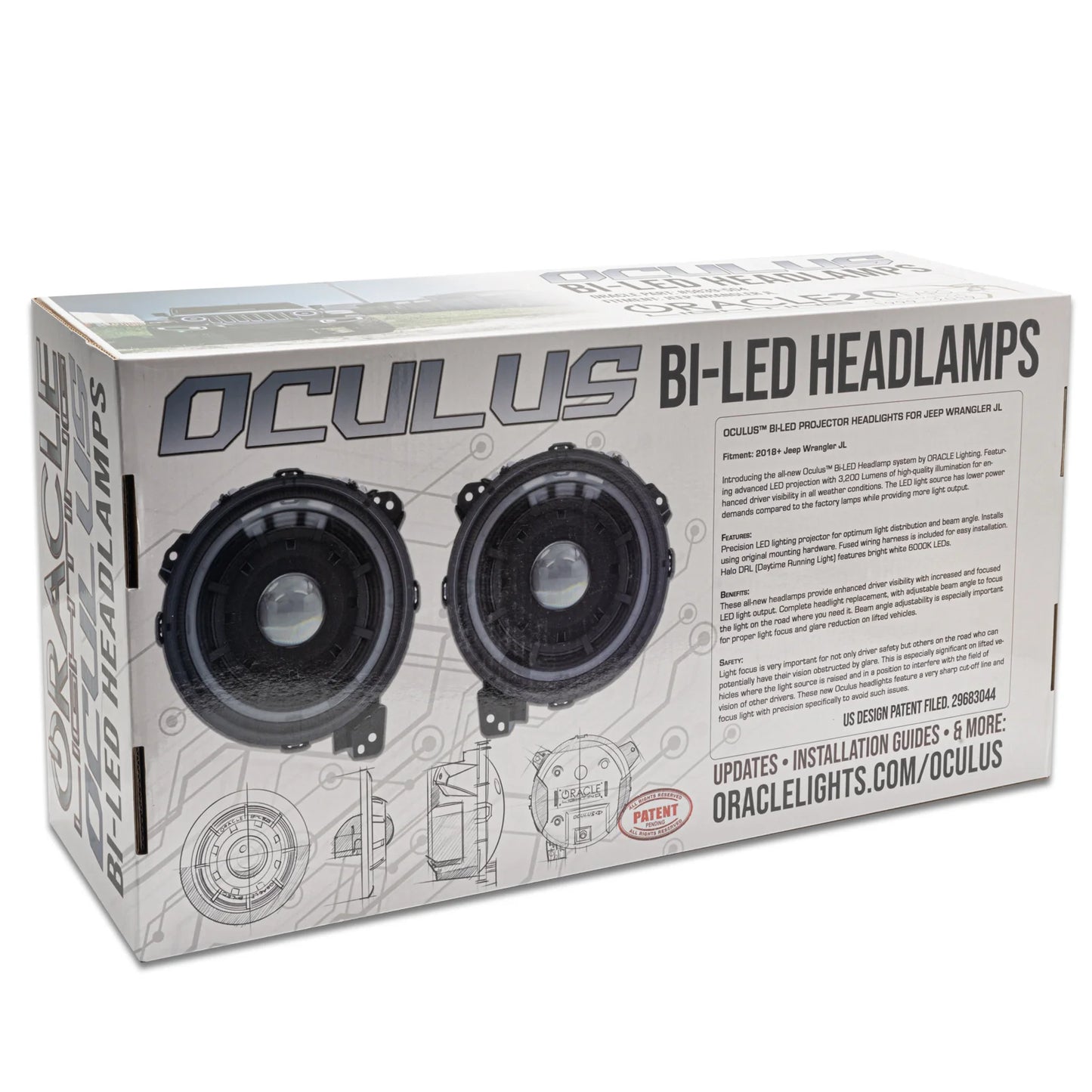 Oracle Oculus Bi-LED Headlights 36W 4800 Lumens 5500K Graphite Metallic DOT/SAE Set of 2