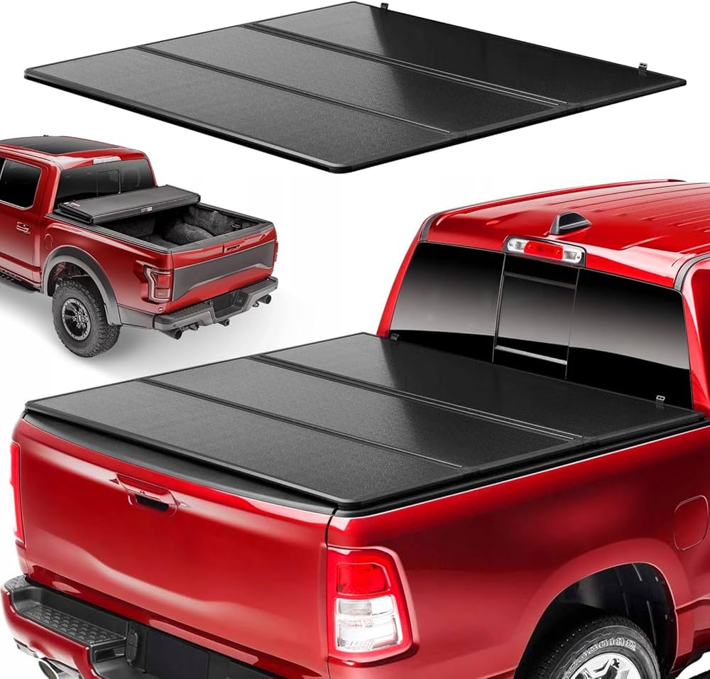 TrailFX Hard Trifold Tonneau Cover for Pickup Trucks - Fits 2009-10 Dodge Ram 1500, 2011-24 Ram 1500 / Classic