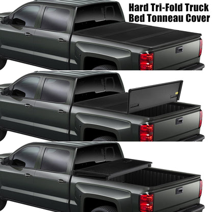TrailFX Hard Trifold Tonneau Cover for Pickup Trucks - Fits 2014-18 Chevrolet Silverado 1500 / GMC Sierra 1500
