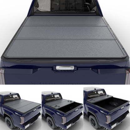TrailFX Hard Trifold Tonneau Cover for Pickup Trucks - Fits 2007-2021 Toyota Tundra
