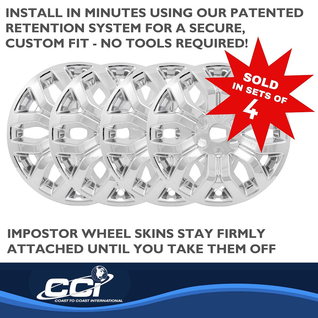 Coast to Coast IMPostor Wheel Skins 18", Chrome, Set of 4 – Fits 2021-23 Ford F-150 King Ranch (IMP491X)