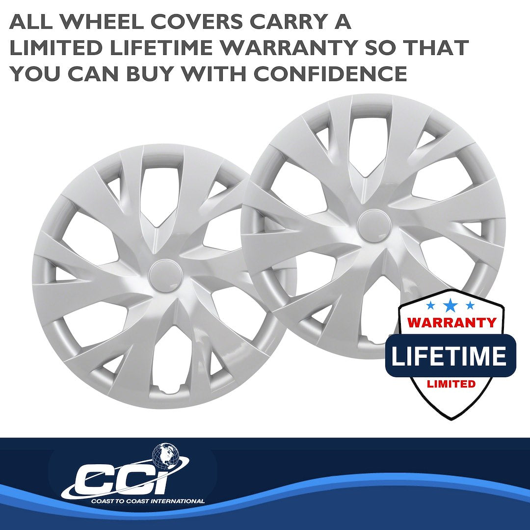 Coast to Coast Universal (15"/ 6 Y Spoke) Wheel Covers, Silver (IWC53315S)