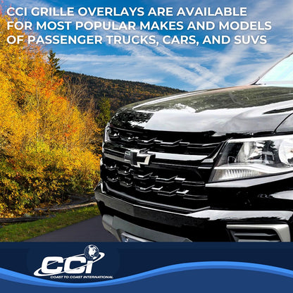 Coast to Coast Chevrolet Colorado 21-22 LT/WT Grille Overlay, Gloss Black (GI181BLK)
