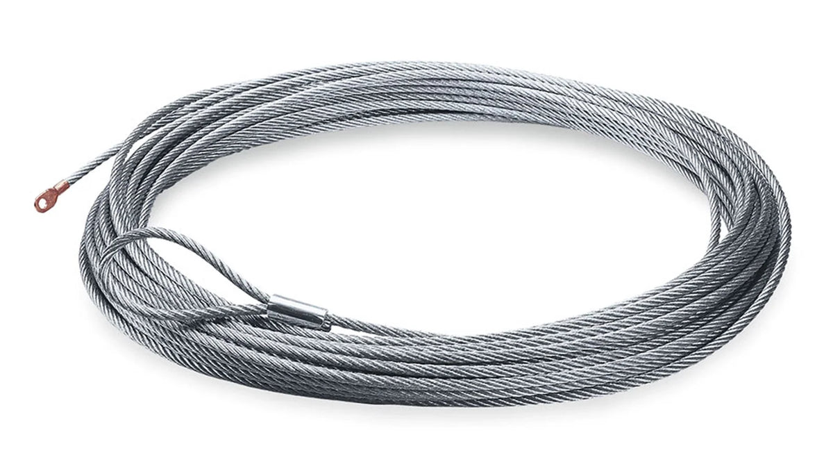 WARN Replacement Steel Winch Rope - 3/8 in x 80 ft, Galvanized - for VR10 and VR 12