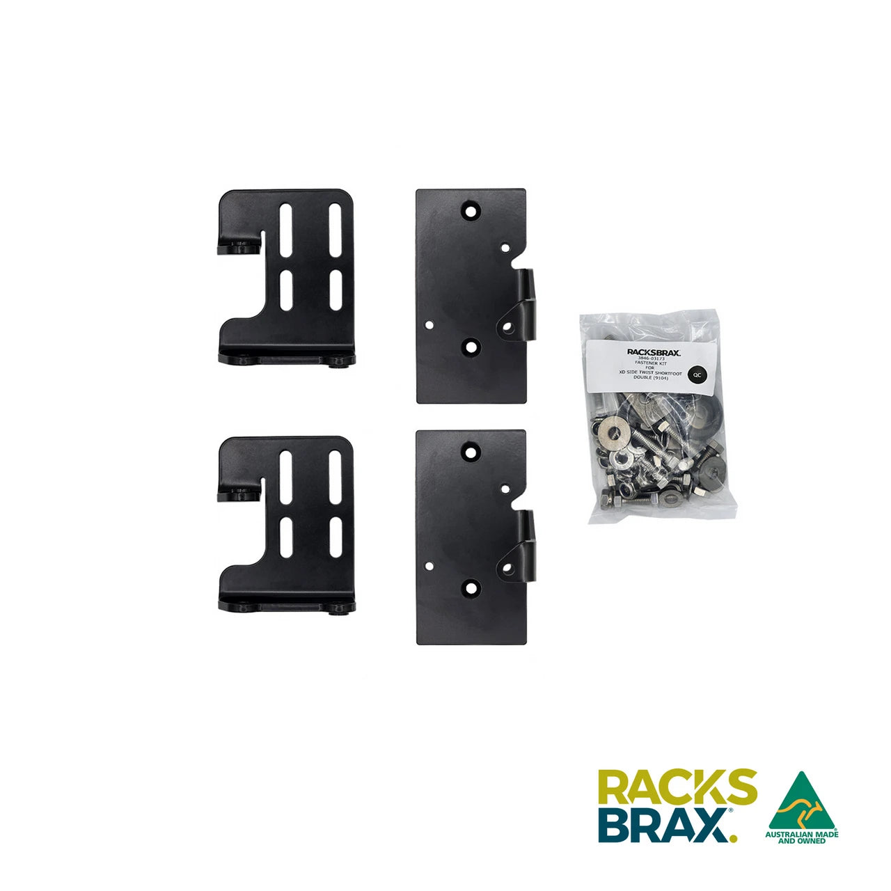 RacksBrax XD Side Twist Bracket Short Double Universal Vehicle Awning Mount Low Profile XD Hitch Compatible