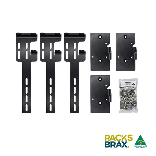 RacksBrax XD Side Twist Bracket Long Triple Universal Vehicle Awning Mount Low Profile XD Hitch Compatible