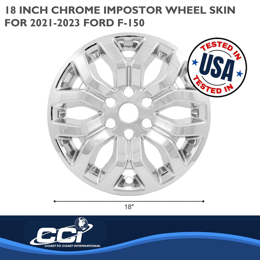 Coast to Coast IMPostor Wheel Skins 18", Chrome, Set of 4 – Fits 2021-23 Ford F-150 King Ranch (IMP491X)