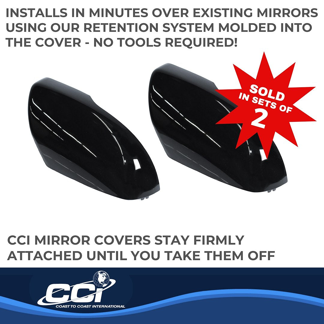Coast to Coast Ford Edge 15-24 (Top Half) Mirror Covers, Gloss Black (MC67515RBK)