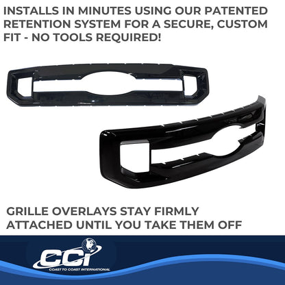Coast to Coast Ford Superduty 20-22 XL/XLT Grille Overlay, Gloss Black (GI174BLK)