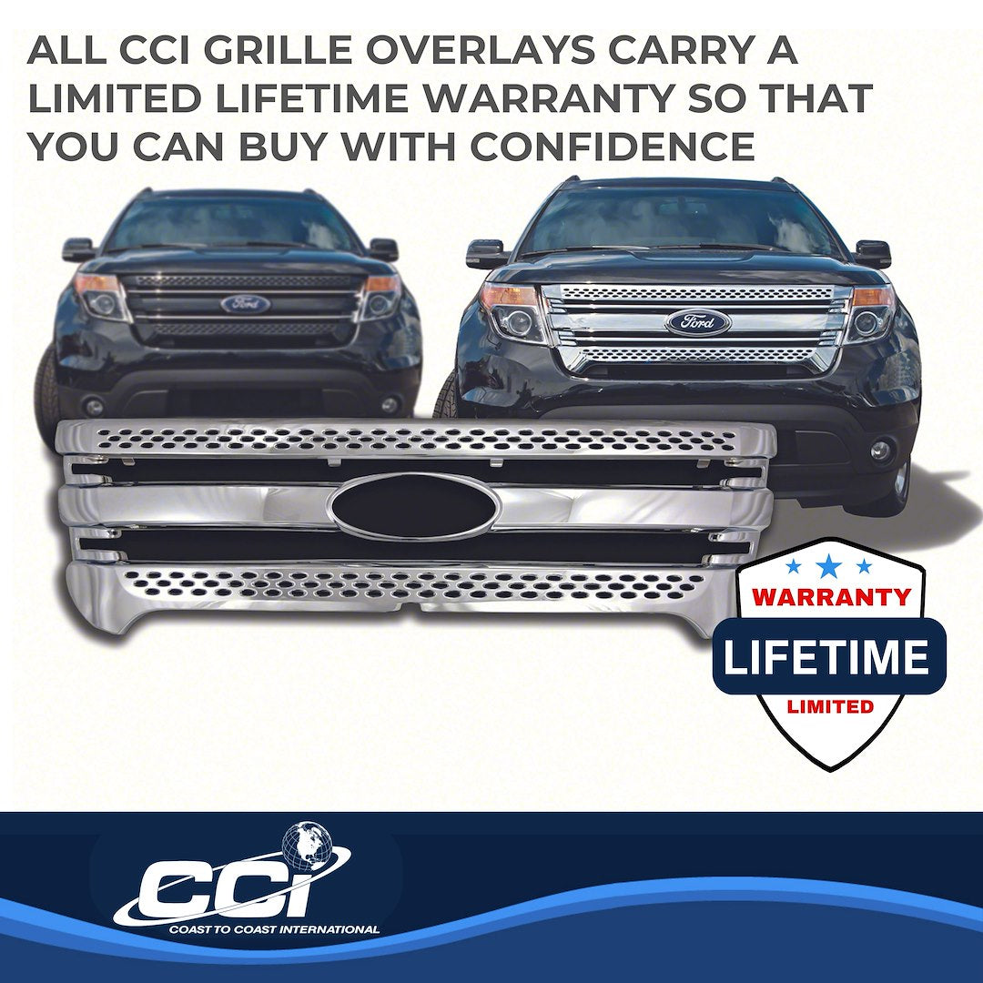 Coast to Coast Ford Explorer 11-15 Base/Limited/XLT Grille Overlay, Chrome (IWCGI91)