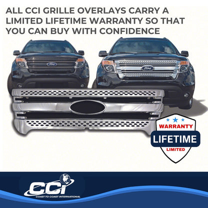 Coast to Coast Ford Explorer 11-15 Base/Limited/XLT Grille Overlay, Chrome (IWCGI91)
