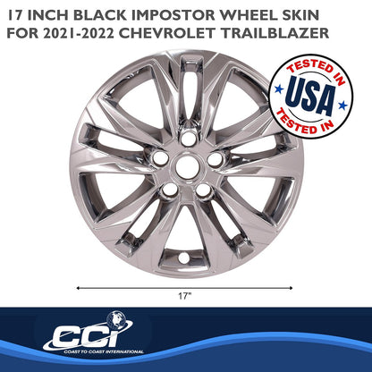 Coast to Coast IMPostor Wheel Skins 17", Chrome, Set of 4 – Fits 2021-23 Chevrolet Trailblazer LS (IMP469X)