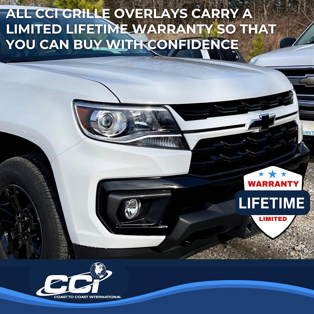 Coast to Coast Chevrolet Colorado 21-22 LT/WT Grille Overlay, Gloss Black (GI181BLK)