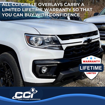 Coast to Coast Chevrolet Colorado 21-22 LT/WT Grille Overlay, Gloss Black (GI181BLK)