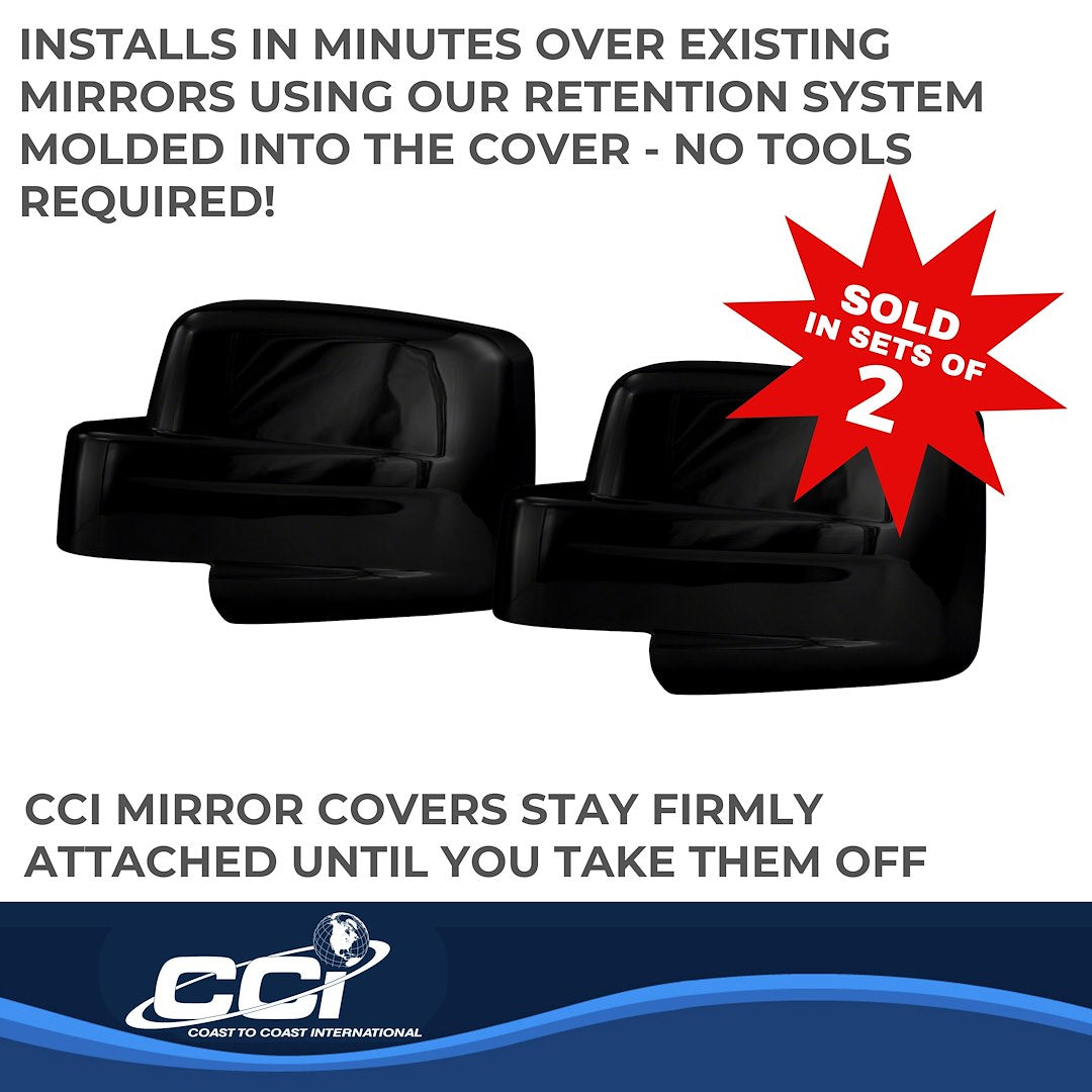 Coast to Coast Jeep Patriot 07-17 (Full w/o Turn Signal) Mirror Covers, Gloss Black (CCIMC67424BK)