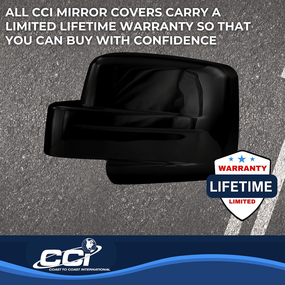 Coast to Coast Jeep Patriot 07-17 (Full w/o Turn Signal) Mirror Covers, Gloss Black (CCIMC67424BK)