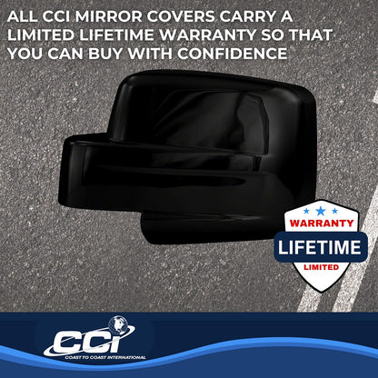 Coast to Coast Jeep Patriot 07-17 (Full w/o Turn Signal) Mirror Covers, Gloss Black (CCIMC67424BK)