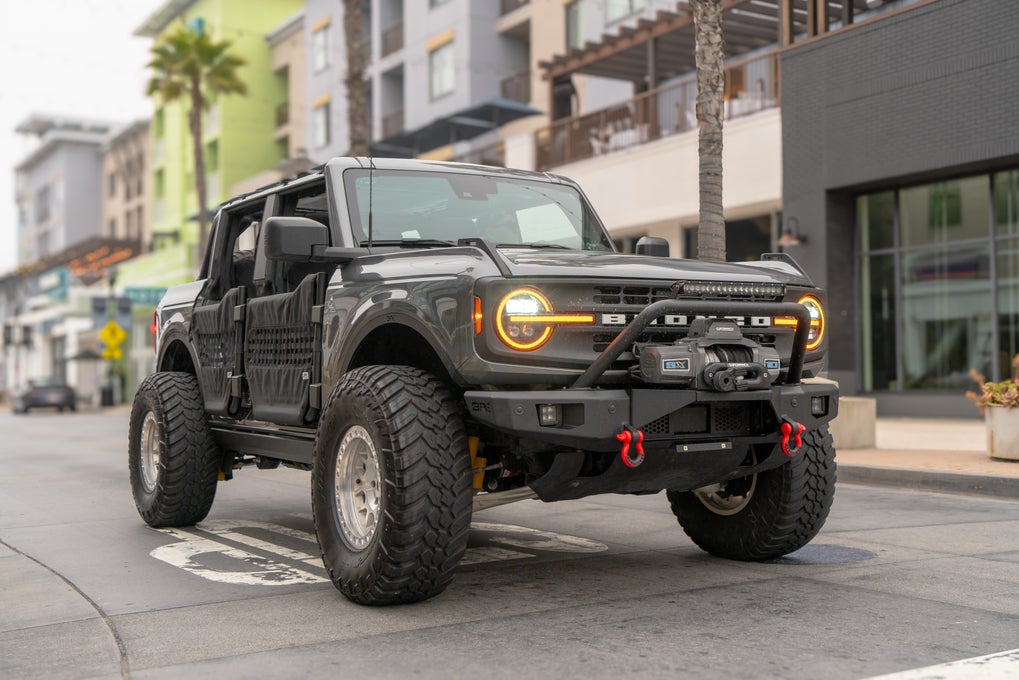 Body Armor E-Power Board Steps - Matte Black Textured Finish, Heavy-Duty Aluminum, LED Lit - Fits 2021–2024 Ford Bronco 4-Door