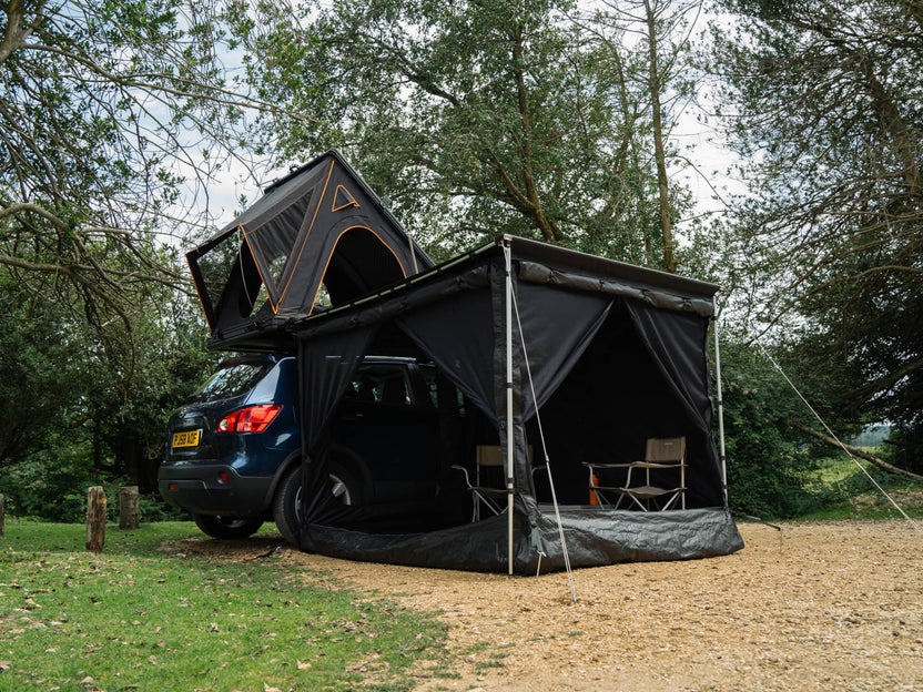 TentBox Regular Awning Room for Cars - Fits Regular Cars (Up to 67in) - Compact Waterproof Camping Shelter