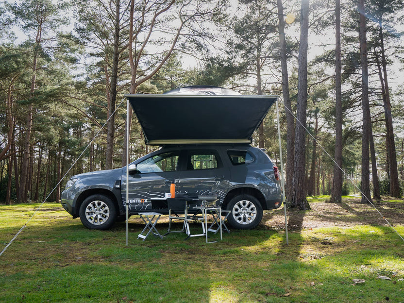 TentBox Side Awning Set with Universal Brackets for Roof Tents - Fits With SUVs
