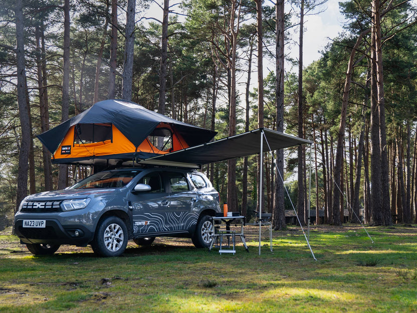 TentBox Side Awning Set with Universal Brackets for Roof Tents - Fits With SUVs