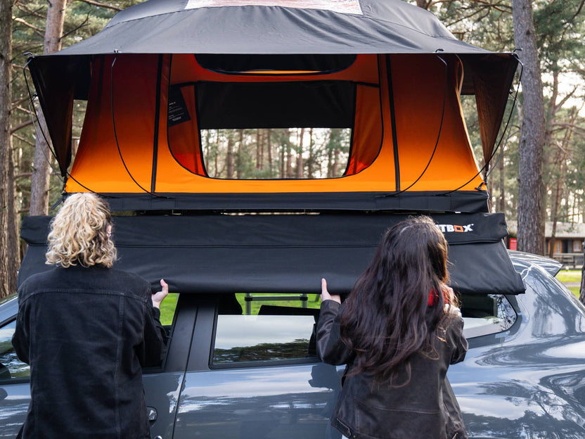 TentBox Side Awning Set with Universal Brackets for Roof Tents - Fits With SUVs