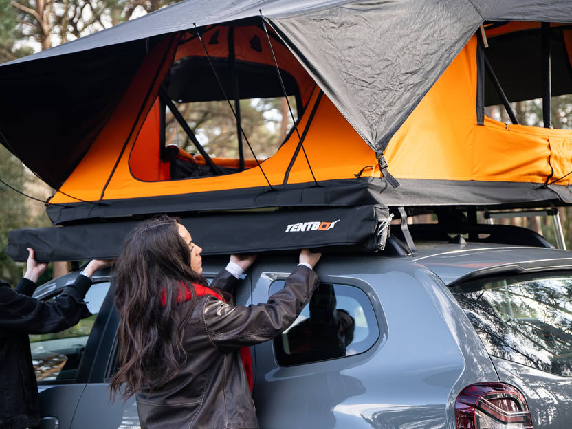 TentBox Side Awning Set with Universal Brackets for Roof Tents - Fits With SUVs