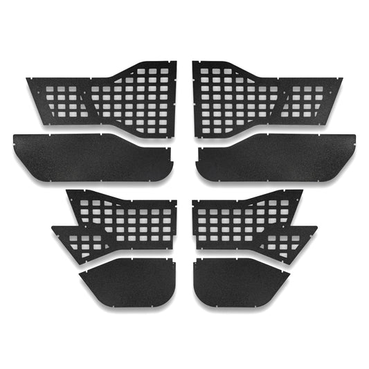 EZ4X4 2007–2018 Jeep JKU Wrangler 4DR Alpha Tube Door Replacement Panels (Upper MOLLE & Solid Lower)