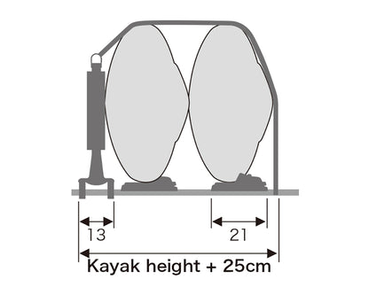 InnoRacks Two Kayak Carrier for Cars - Holds 2 Kayaks, Foldable Design - Includes Pads & Straps
