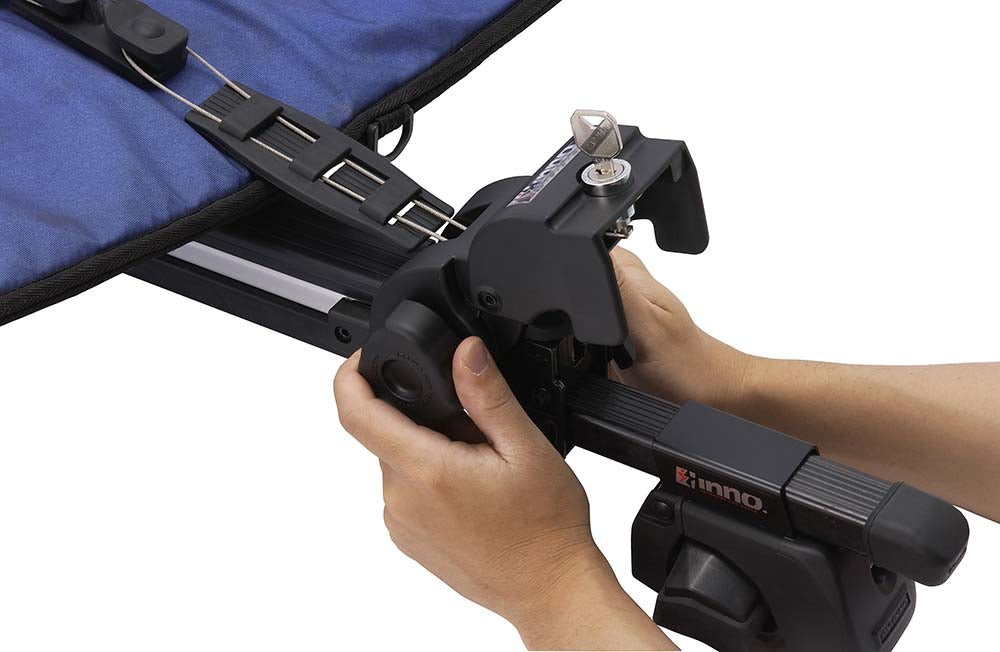 InnoRacks Car Roof Rack BoardLocker - Holds 3 Shortboards or 2 Longboards - Includes Locks & Keys for Secure Transport