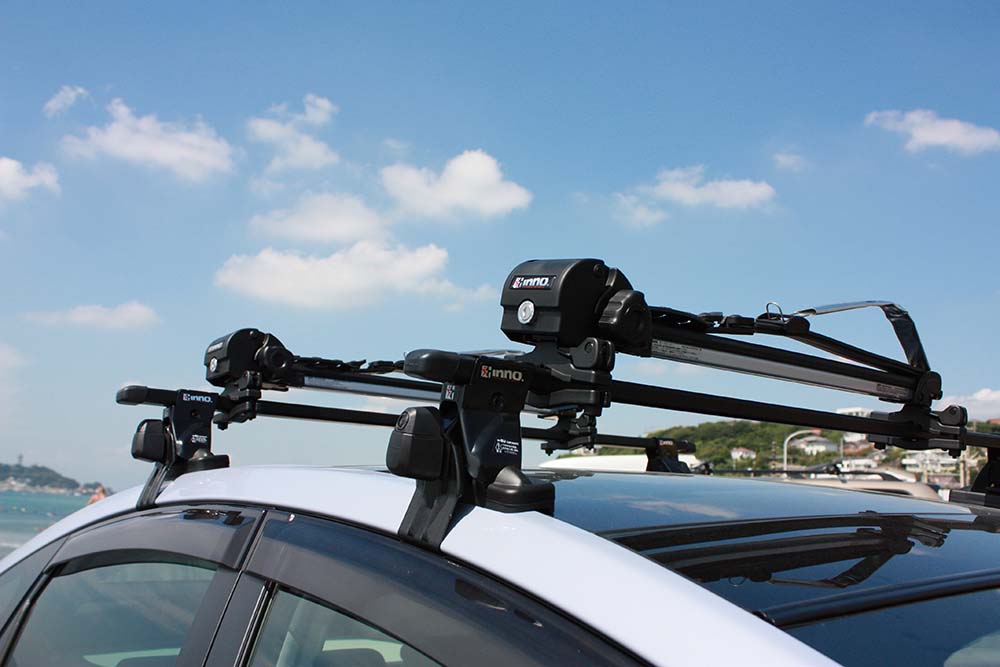 InnoRacks Car Roof Rack BoardLocker - Holds 3 Shortboards or 2 Longboards - Includes Locks & Keys for Secure Transport