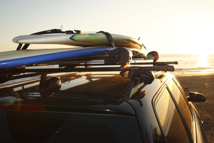 InnoRacks Car Roof Rack BoardLocker - Holds 3 Shortboards or 2 Longboards - Includes Locks & Keys for Secure Transport