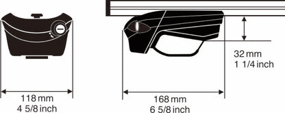 InnoRacks Aero Base Stays for SUVs, Crossovers with Raised Side Rails - 1.25″ Height, Black (Set of 4)