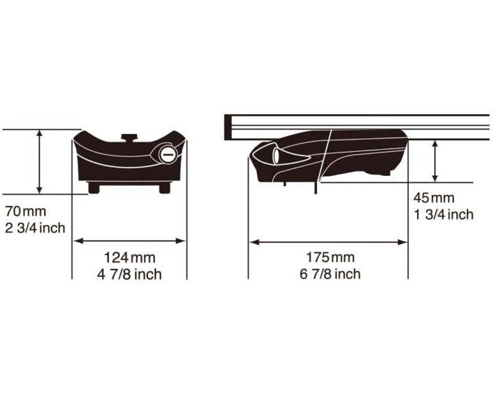 InnoRacks Aero Base Stays for Modern SUVs & Crossovers with Flush Mount Rails -1.75″ Height, Black (Set of 4)