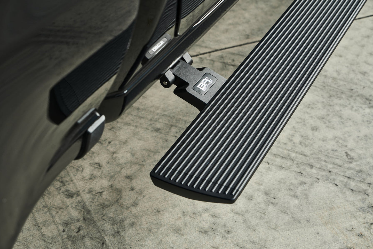 Body Armor E-Power Board Steps - Matte Black Textured Finish, Heavy-Duty Aluminum, LED Lit - Fits 2019–2024 Chevrolet Silverado/GMC Sierra 1500, 2500/3500 Crew Cab