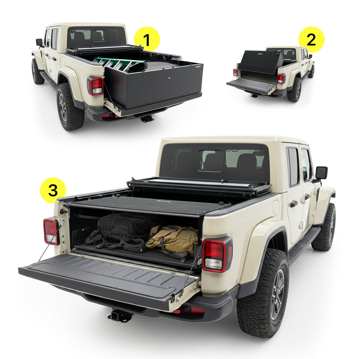 EZ4X4 Tailgate Extender & Secure Bed Box for 2020 & Up Jeep JT Gladiator – Lockable Truck Bed Storage