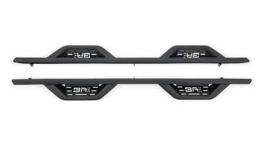 Body Armor Ambush Side Steps - Black Matte Textured Steel - Fits 2009-2024 Dodge RAM 1500 Crew Cab, 2018-2024 Dodge RAM 1500 Crew Cab (Classic Body Style), 2010-2024 RAM 2500/3500/4500/5500 Crew Cab
