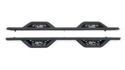 Body Armor Ambush Side Steps - Black Matte Textured Steel - Fits 2009-2018 Dodge RAM 1500 Crew Cab, 2018-2024 Dodge RAM 1500 Crew Cab (Classic Body Style), 2010-2024 RAM 2500/3500/4500/5500 Crew Cab