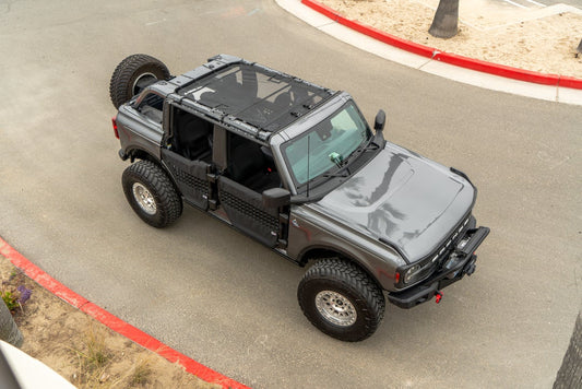 Body Armor Mesh Top - Heavy-Duty Black Nylon, UV & Mildew Resistant - Fits 2021-2024 Ford Bronco 4 Door