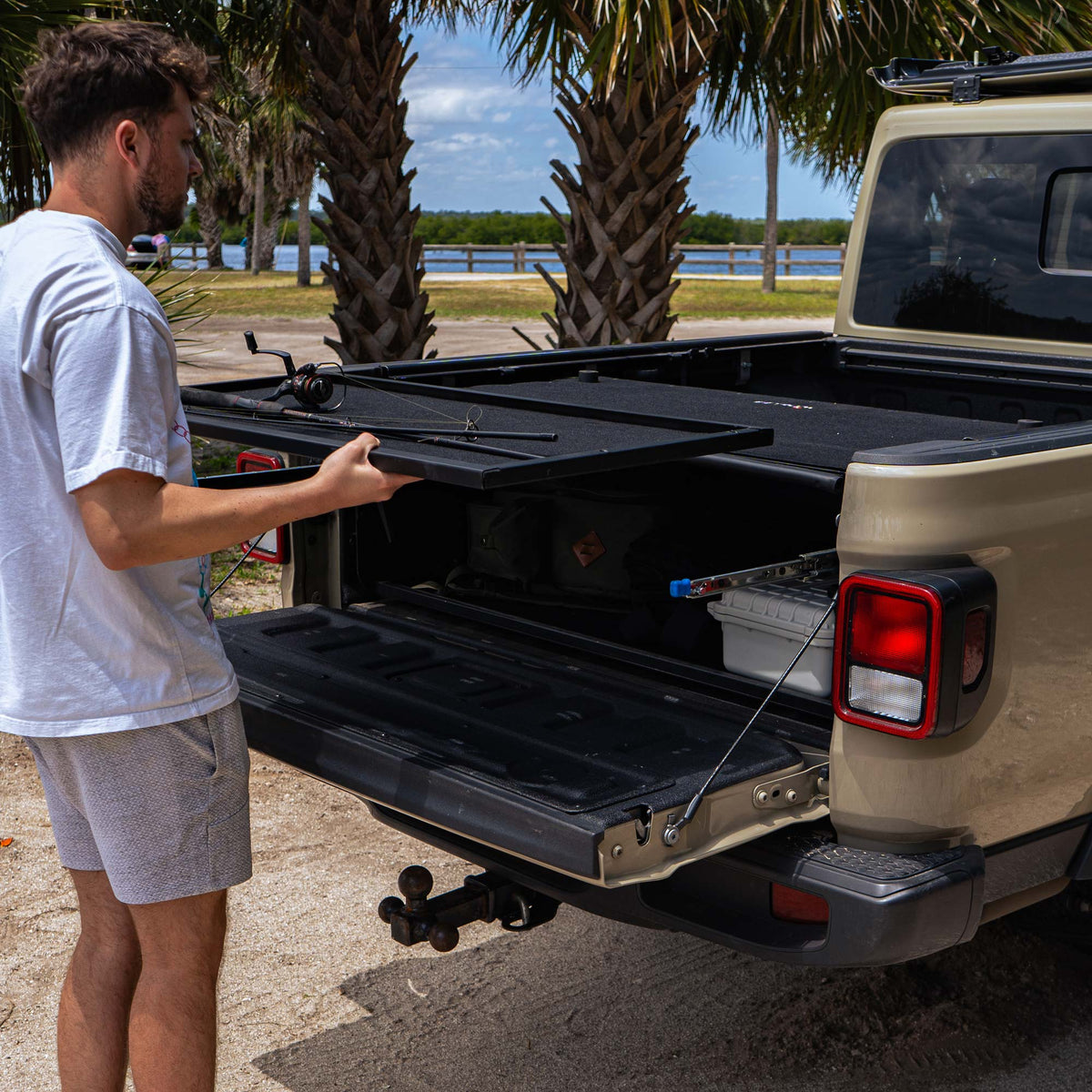 EZ4X4 2020 & Up Jeep JT Gladiator 4DR Full Sliding Storage Shelf for Bed Box
