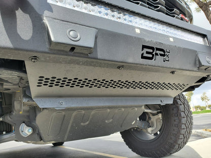 Body Armor Intercooler Shroud - Textured Black Steel Finish - Fits 2019-2022 Chevrolet Silverado 1500 Ambush Bumper
