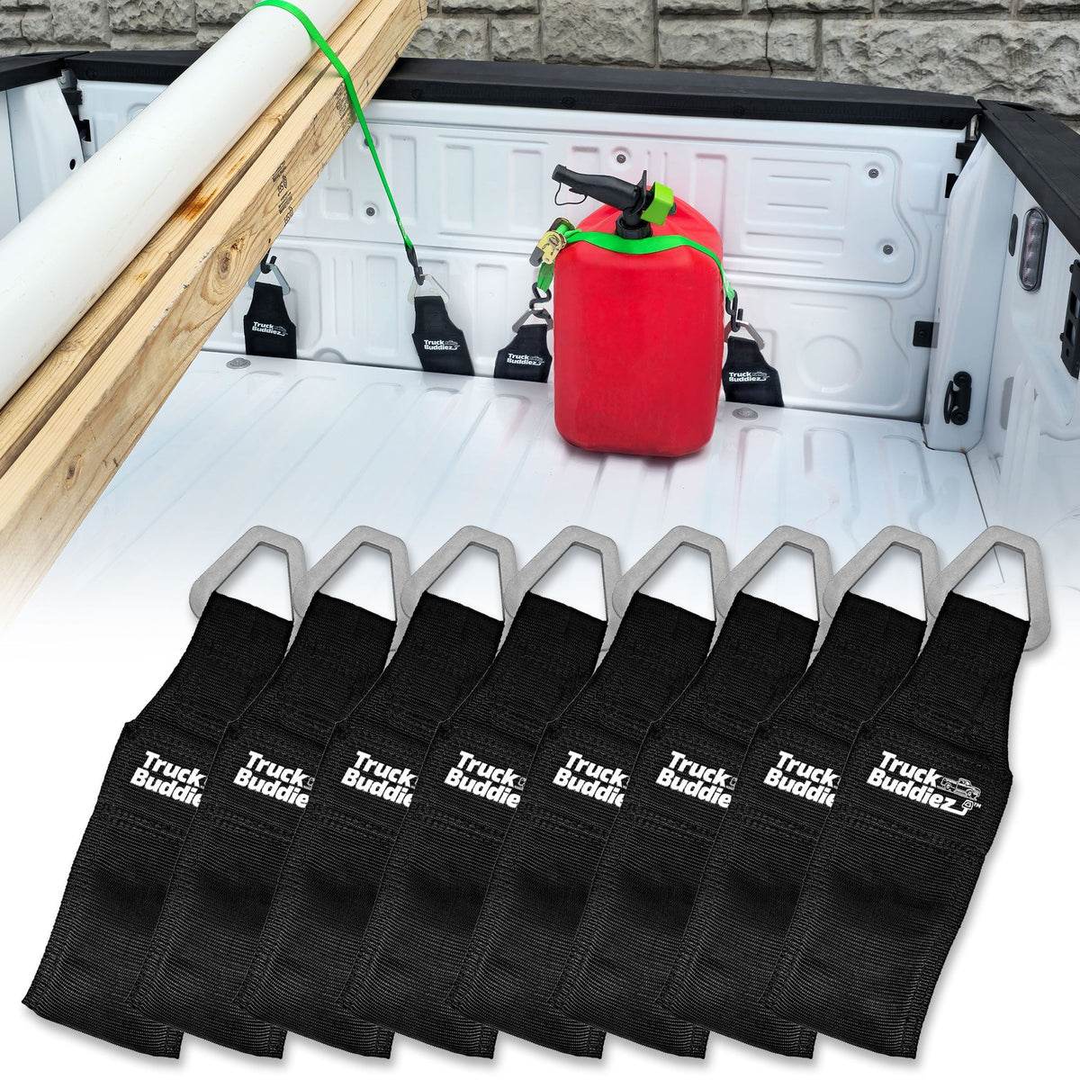 EZ4X4 Truck Buddiez 8-Pack Tailgate Tie-Down Anchors – Fits Most Pickup Trucks & Jeep Gladiator
