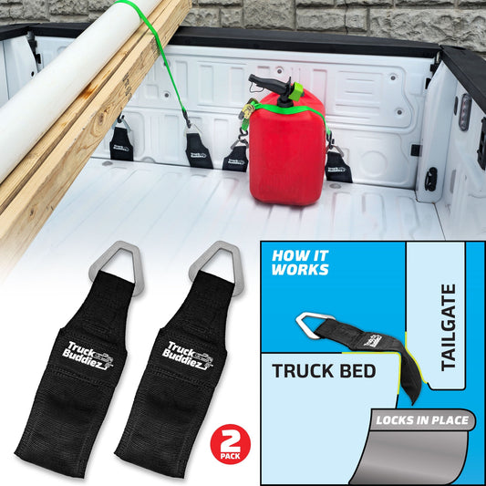 EZ4X4 Truck Buddiez 2-Pack Tailgate Tie-Down Anchors – Fits Most Pickup Trucks & Jeep Gladiator