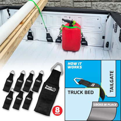 EZ4X4 Truck Buddiez 8-Pack Tailgate Tie-Down Anchors – Fits Most Pickup Trucks & Jeep Gladiator