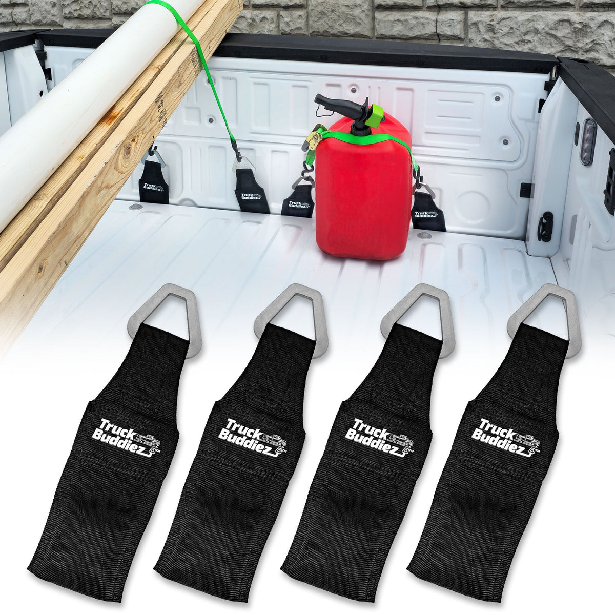 EZ4X4 Truck Buddiez 4-Pack Tailgate Tie-Down Anchors – Fits Most Pickup Trucks & Jeep Gladiator