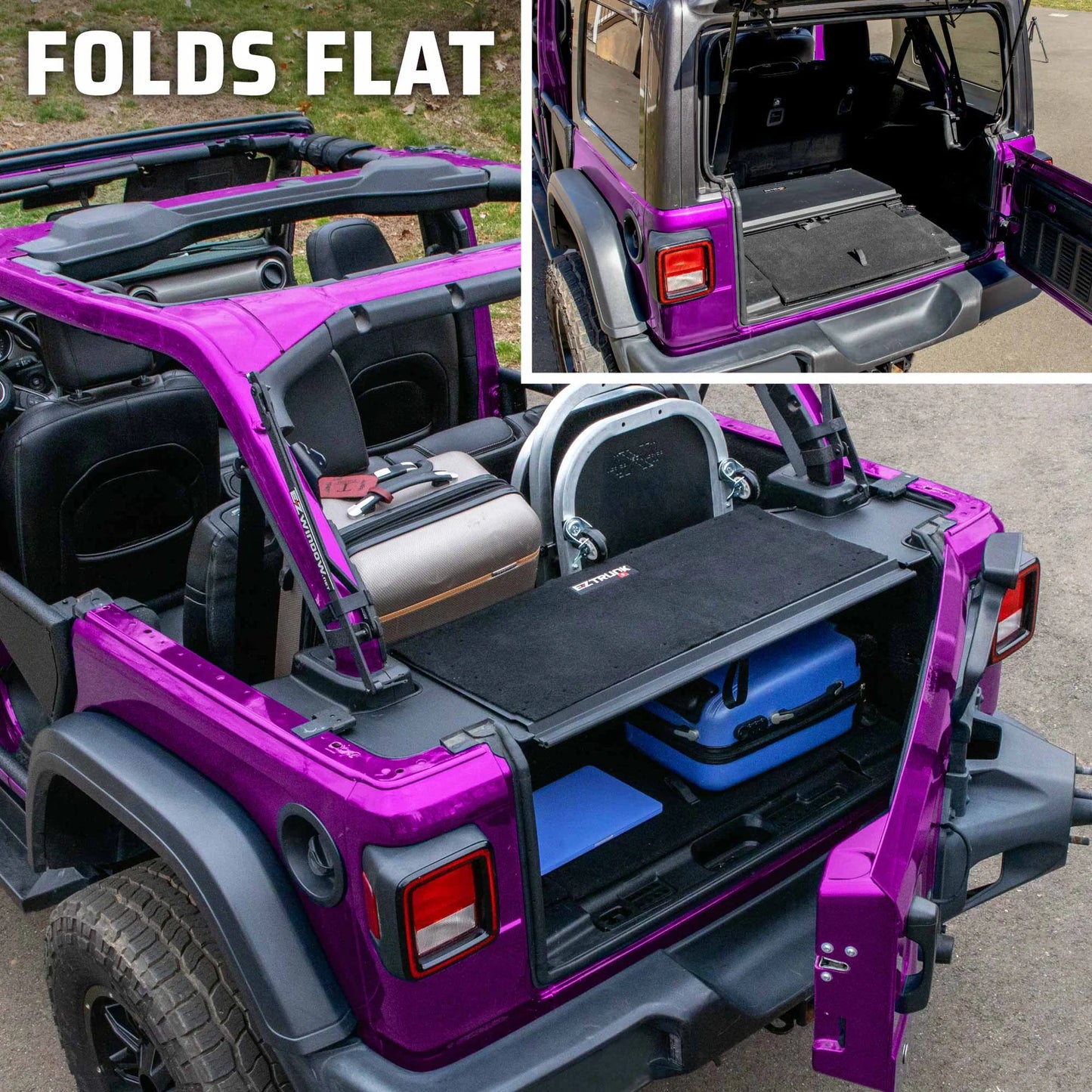 EZ4X4 EZTrunk Folding Security Box for Jeep JLU 4-Door – Fits 2018–2025 – Lockable, Fold-Down, Aluminum, Easy Install